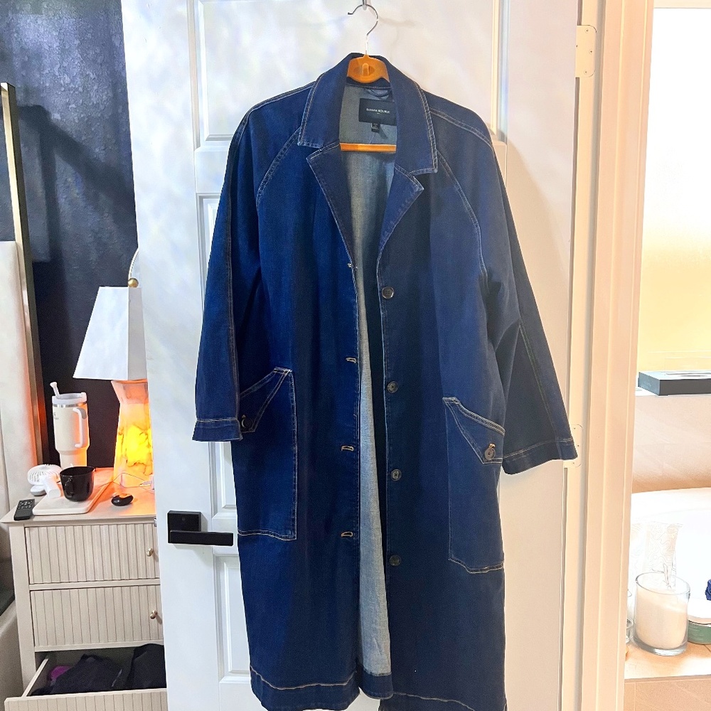 Banana Republic Factory Denim Duster Coat